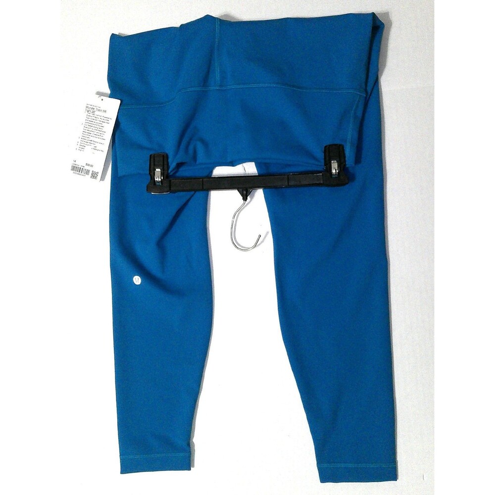 New NWT Lululemon Leggings 14 HR 28 Womens Hawaiian Blue Wunder Train Pretty
